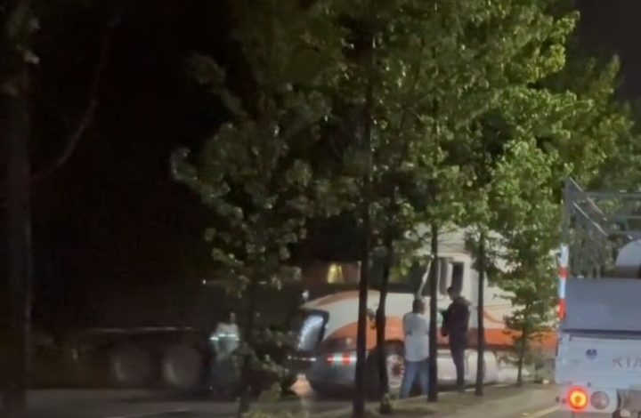 Tráiler accidentado paraliza el tránsito en el kilómetro 25 de la ruta Interamericana