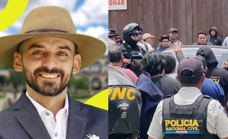 TRANSPORTISTAS RETIENEN AL DIPUTADO DIEGO TOLEDO EN SACATEPÉQUEZ